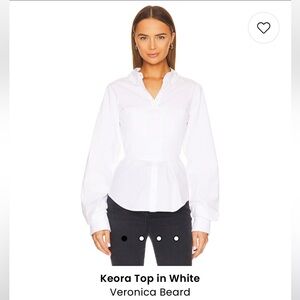 Veronica Beard Keora Corset Shirt in White 10